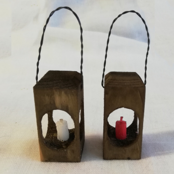 Holzlaterne mini für Krippenfiguren